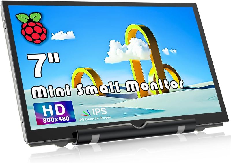 Photo 1 of Raspberry Pi Mini Screen Monitor, 7 Inch Screen 800x480 HDMI Small Monitor IPS LCD Screen Display for Raspberry Pi 400/4/3/Zero/Jetson Nano/Orange Pi/Win11/10/8/7, No-Touch
