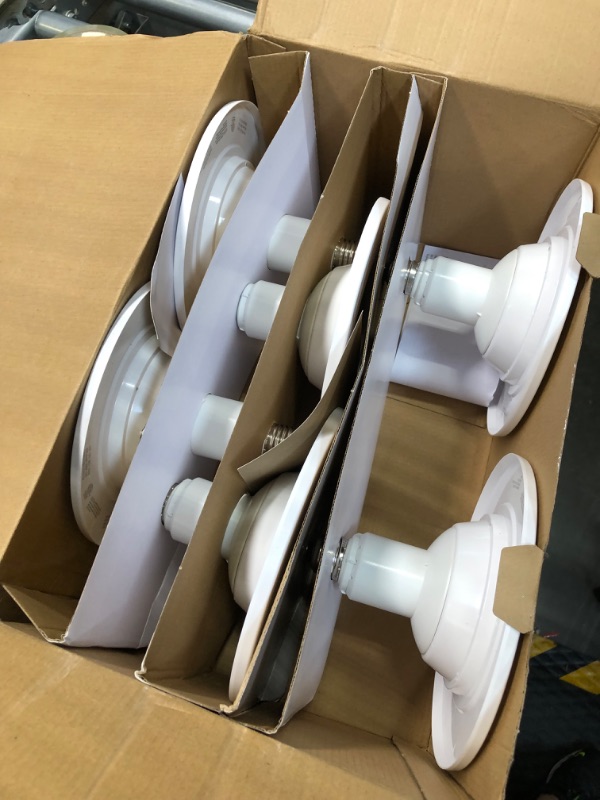 Photo 3 of 5/6 Inch Adjustable Height LED Can Lights Retrofit Recessed Lighting 6 Pack,800 lumens 3000K Warm White,Dimmable, 12W=60W,ETL Damp Rated,Easy Retrofit Downlight Install,E26 Base,Flat Trim. 3000k( Warm White) Flat 5/6 Inch 6-Pack