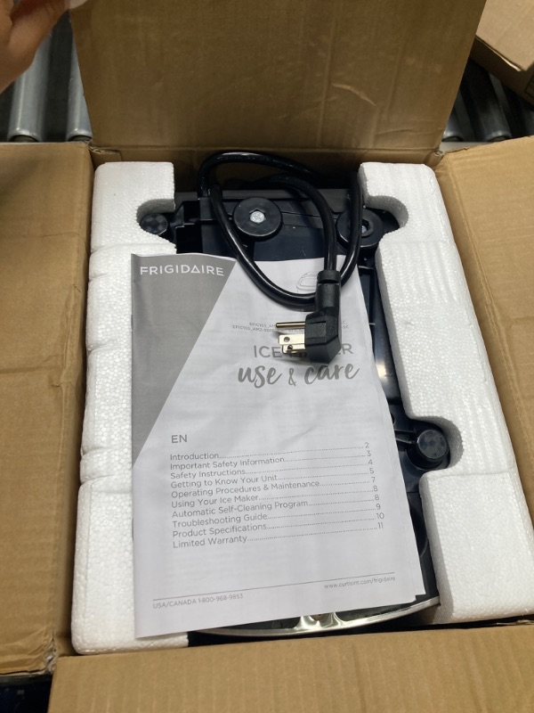 Photo 1 of Frigidaire EFIC103-AMZ-SC Counter Top Maker with Over-Sized Ice Bucket, Stainless Steel, Self Cleaning Function, Heavy Duty, Stainless Stainless Ice Maker