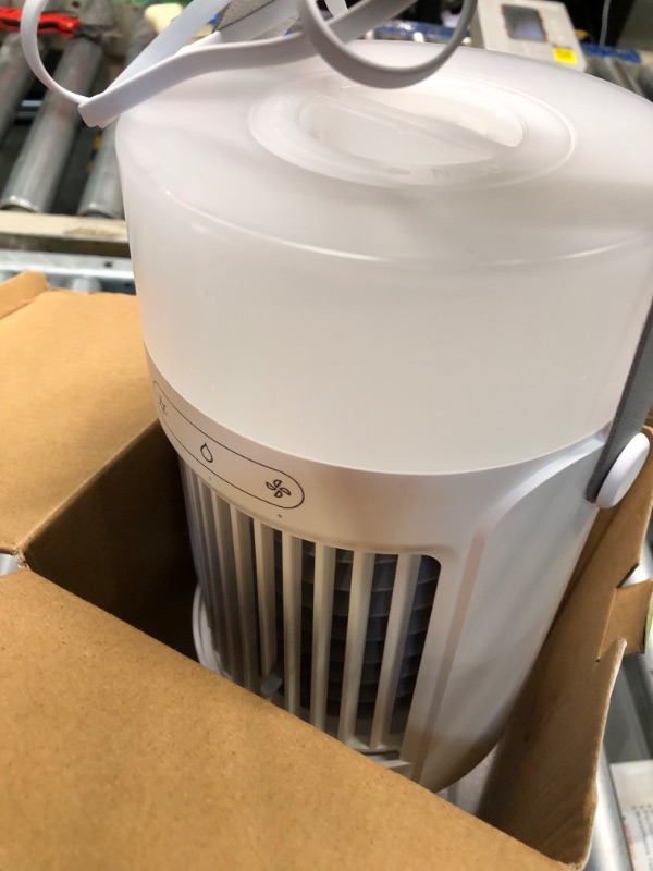 Photo 3 of ****FOR PARTS ONLY, NO RETURNS***Mini Portable Air Conditioners Humidifier with 3 Speeds & 7 Colors Light, Quite Portable Fan with 650ML Tank, Portable AC Evaporative Air Conditioner Portable for Room, Office, Outdoor & More White Portable Air Conditioner