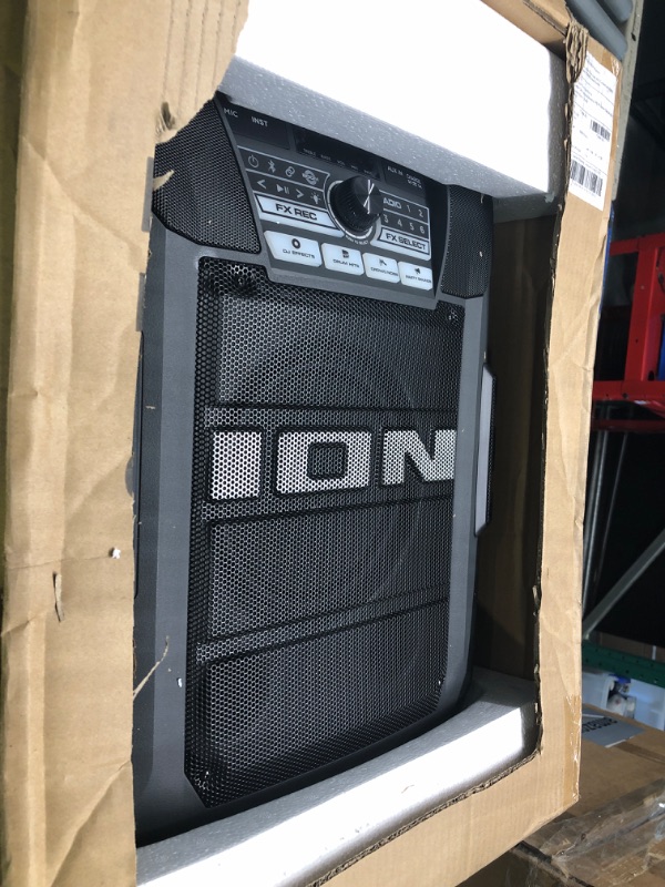 Photo 2 of ION Block Rocker XL - Portable Bluetooth Outdoor Party Speaker, 220W, with Karaoke Microphone, Battery, 5 Speakers, Lights, Radio, USB Charging & App 220W water-resistant ultra wide sound