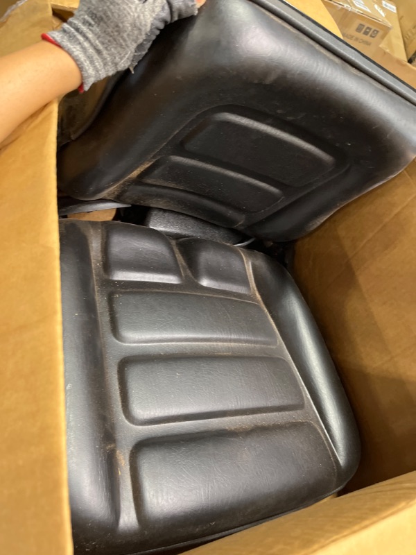 Photo 2 of ***AS IS / NO RETURNS -  FINAL SALE***
Universal Forklift Seat,Tractor Seat,with Micro Switch,Armrest and Safety Belt,for Tractor,Mower,Skid Loader,Telehandler,Backhoe,Excavator Dozer