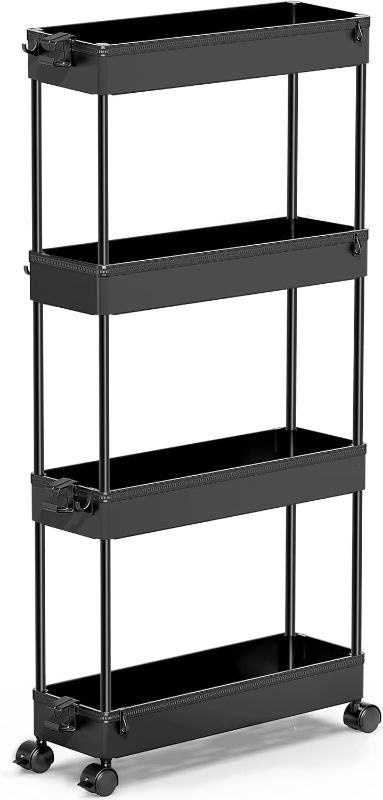 Photo 1 of 
SPACEKEEPER 4 Tier Slim Sto...ic & Stainless Steel, Black
