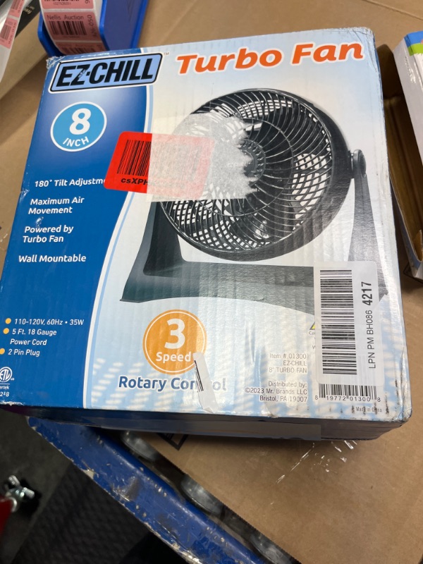 Photo 2 of ****USED*** 8" 3-Speed Wall-Mountable High-Velocity Fan with Plastic Blades and 180-Degree Adjustable Tilt, Black, MTTP12-8