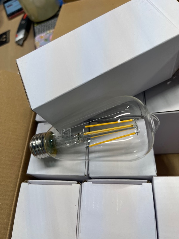 View 4 of Sunco Lighting 12 Pack Vintage LED Edison Bulbs, 75W Equivalent 8.5W, 1000 LM, Dimmable ST58 Filament, 3000K Warm White, E26 Medium Base, Clear Glass Light Bulbs 3000k Warm White 12 Pack (Pack of 1)