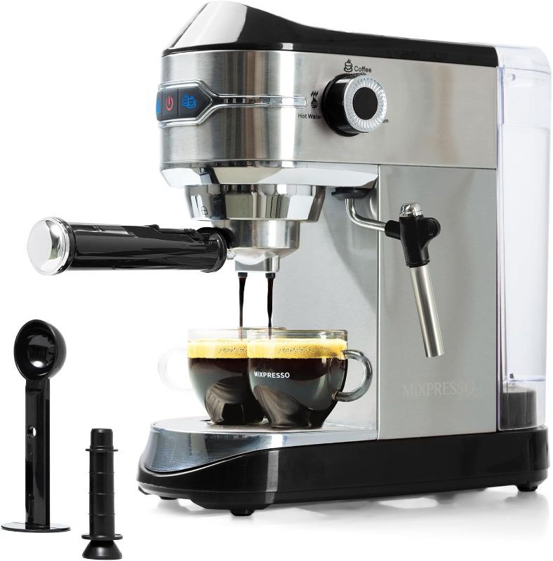 Photo 1 of ***USED/ DOES NOT PRESSURIZE/ AS PARTS NO RETURN***
Mixpresso Professional Espresso Machine for Home 15 Bar with Milk Frother Steam Wand, Espresso Maker with Double-Cup Splitter, 1450w Fast Heating, Cappuccino and Latte machine with 37Oz Water Tank