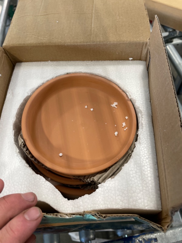 Photo 2 of ****USE***FOR PARTS ONLY***SOLD AS IS****ALL SALES ARE FINAL***NO RETURS**** vensovo 6 Inch Clay Pot for Plant with Saucer - 4 Pack Large Terra Cotta Plant Pot with Drainage Hole, Flower Pot with Tray, Terracotta pot for Indoor Outdoor Plant