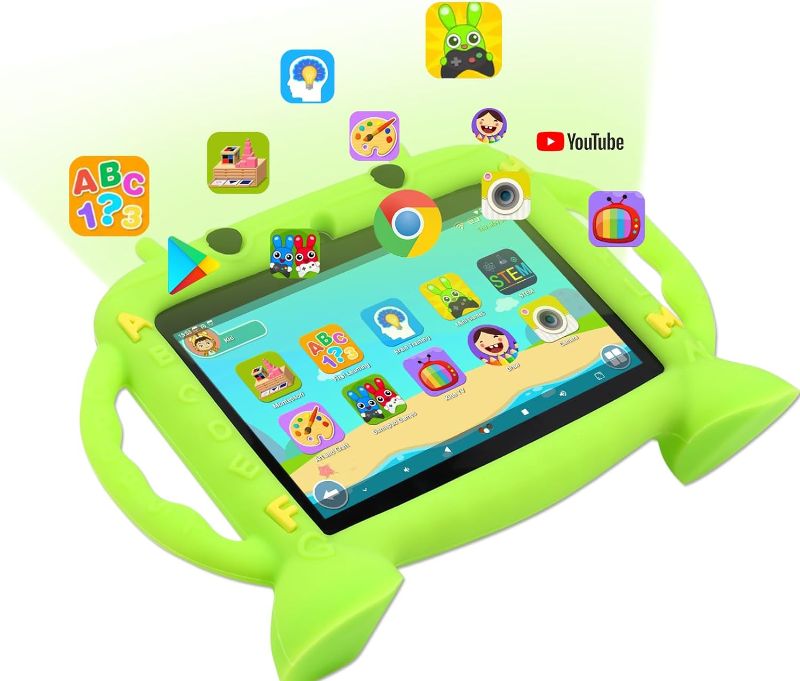 Photo 1 of  Kids Tablet, 7 inch Tablet for kids 2-10, Educational Learning Toddler Tablet Android 11, 3GB RAM+32GB ROM Storage, Google Play YouTube, Baby girl boy gift