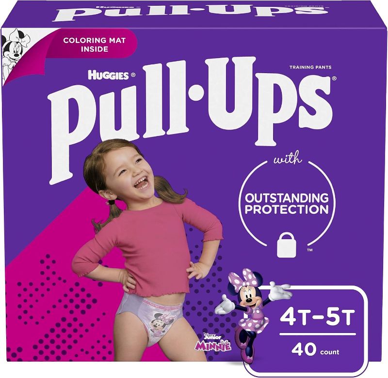 Photo 1 of ***USED***SIZE::5T-6T****Huggies Pull Ups Learning Designs Big Pack, 5T-6T Girl, 40 Count, Packaging May Vary