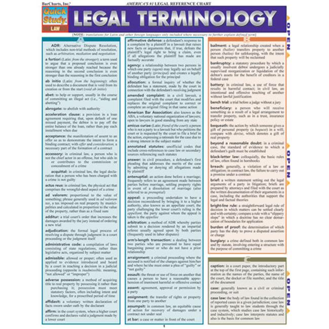 Photo 1 of BarCharts- Inc. 9781423205418 Legal Terminology
