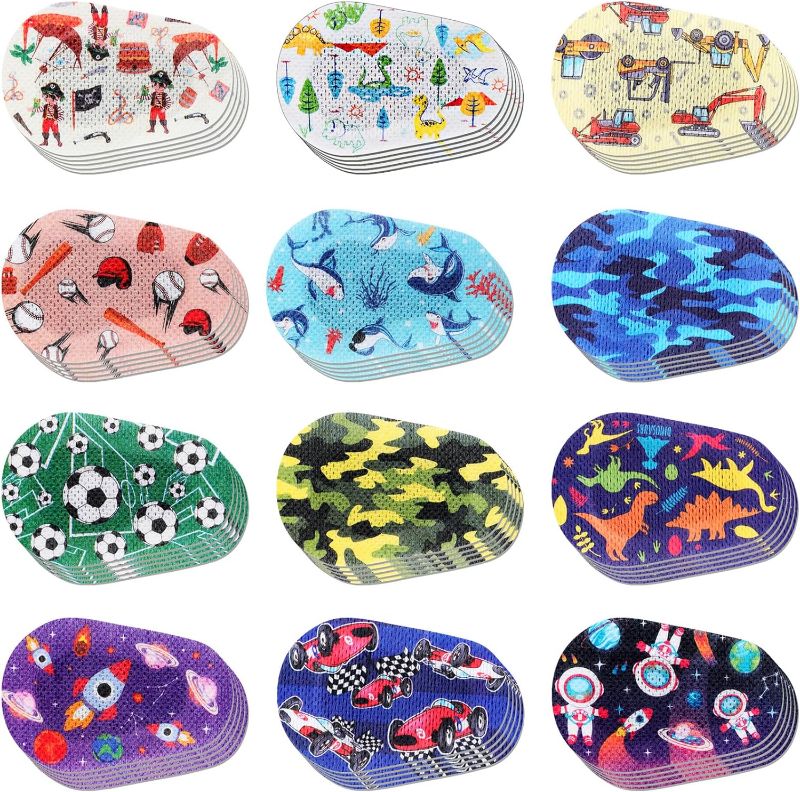 Photo 1 of 60 Pcs Adhesive Eye Patches for Kids Boys, 12 Styles Eye Patches Cute Boys Toddler Eye Patch Bandages
