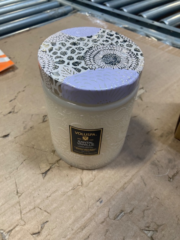 Photo 3 of ****USED** Voluspa Santal Vanille, Large Candle Jar, 18 oz, 100 Hour Burn Time, All Natural Wicks and Coconut Wax for Clean Burning, Vegan, Poured in the USA