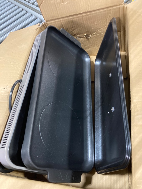 Photo 4 of ****USED***PARTS ONLY**SOLD AS IS **NO RETURNS***ALL SALES ARE FINAL*** AMZCHEF Double Induction Cooktop with Removable Iron Cast Griddle Pan Non-stick, 1800W 2 burner Portable Induction Stove With Sensor Touch 9 Power Levels, 99 Min Timer, suitable for M