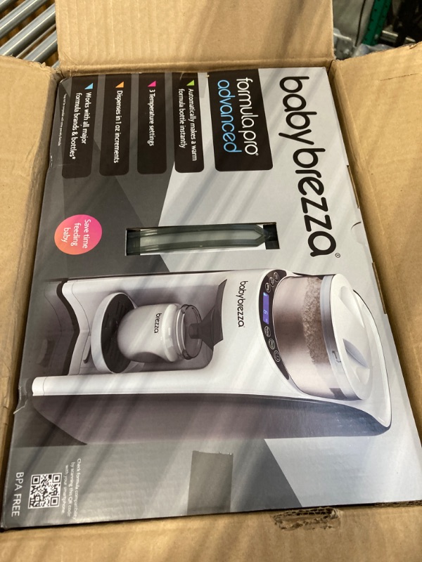 Photo 3 of ***USED** Baby Brezza New and Improved Formula Pro Advanced Formula Dispenser Machine - Automatically Mix a Warm Formula Bottle Instantly - Easily Make Bottle with Automatic Powder Blending, White Base White