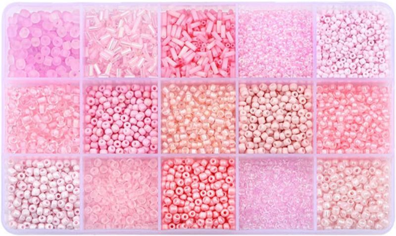 Photo 1 of 500pcs Acrylic Letter Beads Alphabet White Letters Pink Cube Bead, 6x6mm, for Friendship Bracelets and Gifts Souvenir Jewelry Making White Letter Pink Bead 6×6mm(Cube)