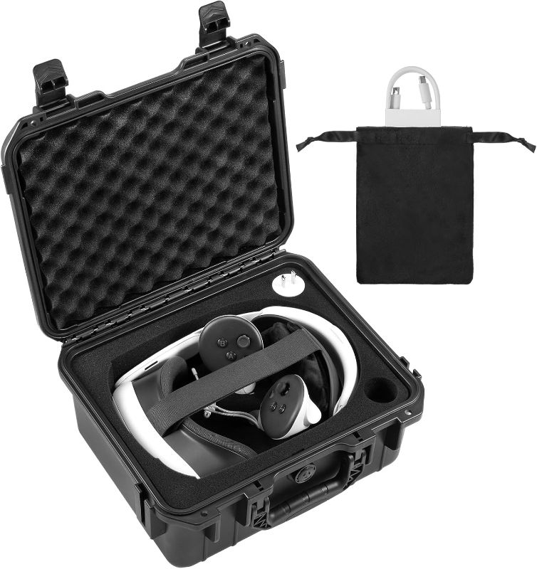 Photo 1 of  Hard Carrying Case Compatible with Meta Quest 3 VR Headset with Original Elite Strap, Waterproof Travel Case Holds Controller and Accessories