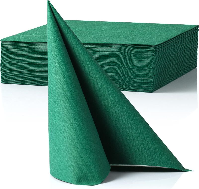 Photo 1 of 
MORGIANA 50 PCS Disposable Dark Green Paper Napkins, Christmas Heavy Duty Linen Feel Dinner Large Green Napkins for Praty Wedding, St Patrick’s Day