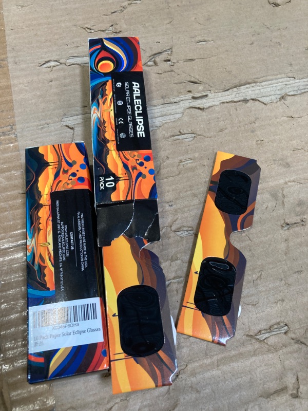 Photo 3 of Aaleclipse 20 Pack Paper Solar Eclipse Glasses, Approved 2024, CE and ISO Certified Safe Shades for Direct Sun Viewing+ Solar Eclipse Guide