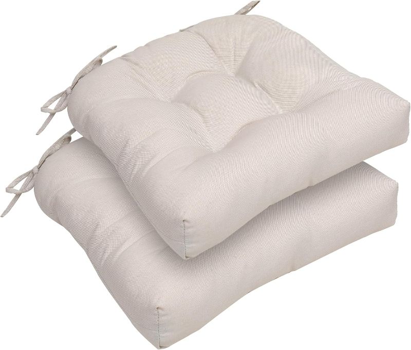 Photo 1 of ** same brand, may be similar to image**
Chair Cushions 19" x 19" Patio Chair Seat Pads, Set of 2 Thick Fill Tufted Square Patio Cushions, Water-Resistant with Ties for Non-Slip Support, Beige
