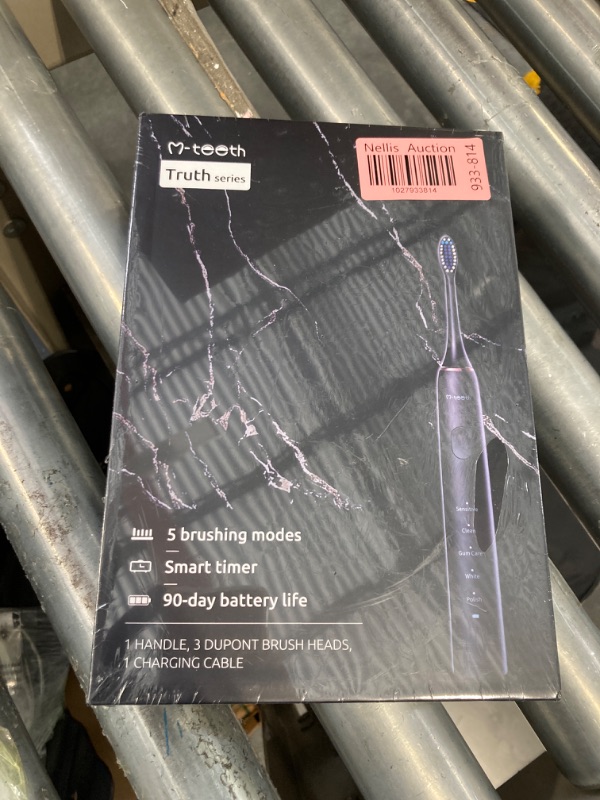 Photo 3 of "NEW FACTORY SEALED" Sonic Electric Toothbrush for adults, Truth Series with 90 days battery life, 5 Modes, 3 Brush Heads, Smart Timer, Dentist Recommended, Rechargeable, Water Resistant, Black