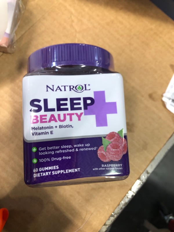 Photo 3 of Natrol Sleep+ Beauty, Drug Free Sleep Aid Supplement, for Skin, Hair, Nails, Biotin, Vitamin E, 60 Raspberry Flavored Gummies Raspberry 60 Count (Pack of 1)
EXP DEC 2024