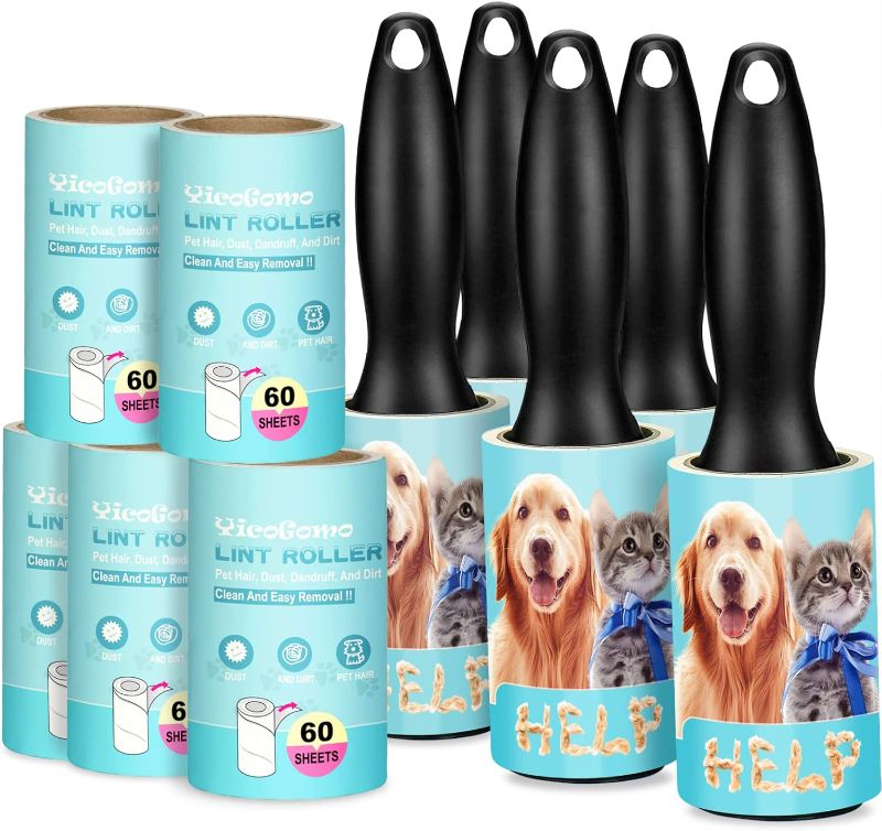 Photo 1 of "NEW"
Extra Sticky Lint Roller Mega Value Set - 5 Handles + 10 Refills Pet Hair Removal, Clothes Lint Brush - Total 600 Sheets