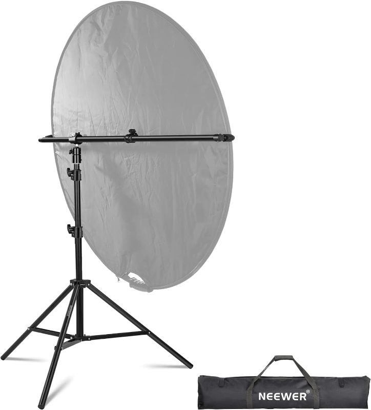 Photo 1 of ****USED*** NEEWER Extendable Reflector Holder Arm with 6.6'/2m Stand & Bag, Photo Studio Telescopic 27.9” to 47.2” Boom Arm 360° Swivel Reflector Bracket for Product, Portrait, Studio & Outdoor Photography ***might be different item***
