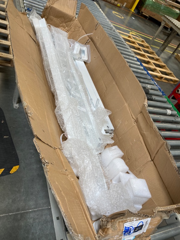 Photo 1 of ***Missing hardware*** VEVOR Handrail for Outdoor Steps, 3-4 Steps White Fence Outdoor Handrail, Adjustable Metal Staircase Handrail, Thickened Stair Railings for Porch Railing, Deck Handrail Style3 - Fence White 3-4 Step