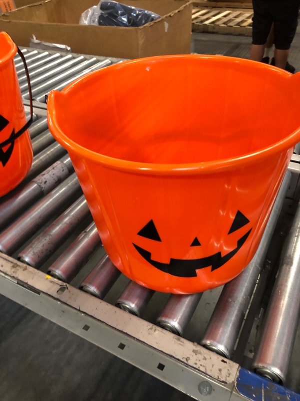 Photo 2 of  Jumbo Stackable Trick or Treat Halloween Pumpkin Pail - Hyde  EEK! Boutique