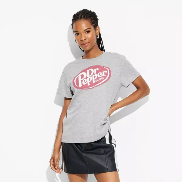 Photo 1 of  Dr Pepper Short Sleeve Graphic T-Shirt - Heather Gray XXS 2 Pack