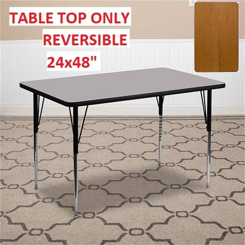 Photo 1 of ***USED****TABLE TOP ONLY*****Flash Furniture Reversible Table Top, Oak/Grey 24x48"