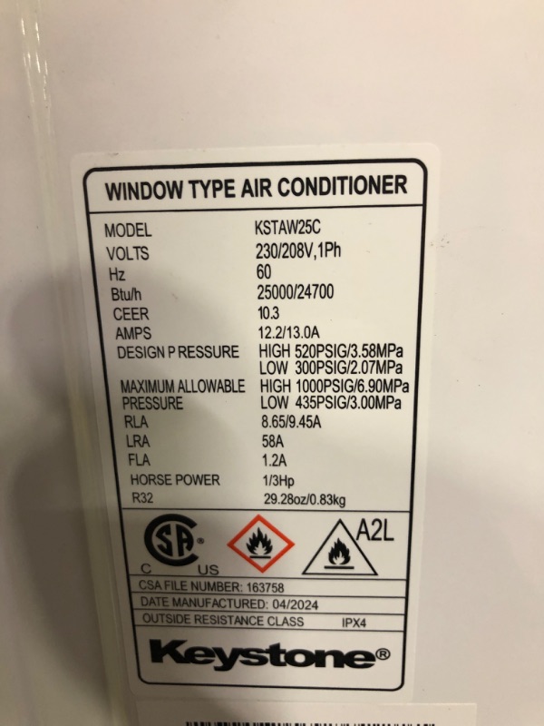 Photo 6 of ***product similar to the original photo*** Window Air Conditioner Keystone  Window-Wall Air Conditioner with 16,000 BTU Supplemental Heating, 230V, Window and Wall AC Unit for Living Room, Apartment, Large Rooms up to 1000 Sq.Ft.