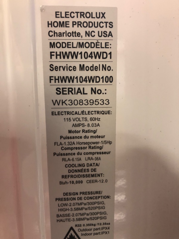 Photo 3 of ****USED***PARTS ONLY***SOLD AS IS**NO RETURNS***ALL SALES ARE FINAL*** ***product does not work, can be used in parts** Frigidaire FHWC054TE1 Window Air Conditioner, 2024 5,000 BTU Electronic Controls, White