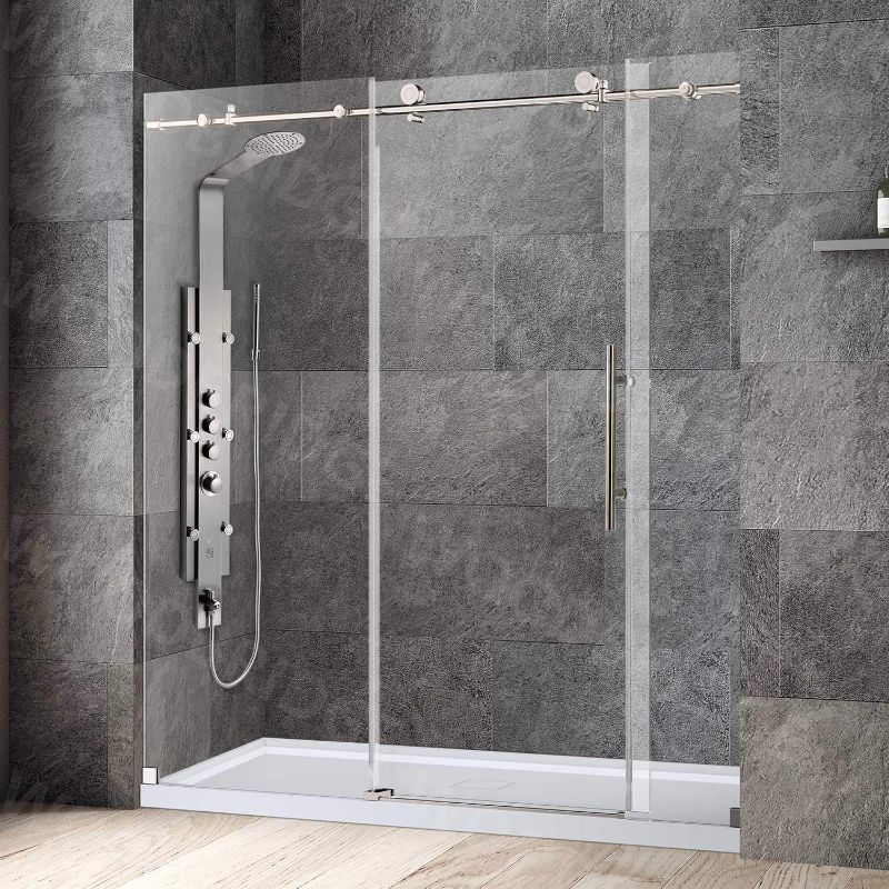 Photo 1 of  Frameless Shower Doors 68-72" Width x 76" Height with 3/8"(10mm) Clear Tempered Glass (only glass pane in box)