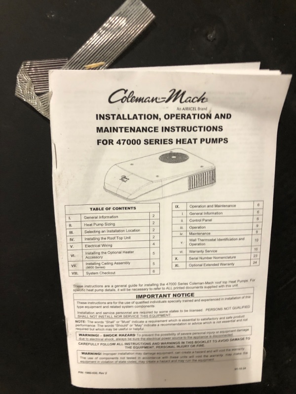 Photo 5 of ***DIRTY*** Coleman-Mach 47024-079 Signature Series MACH 8 Plus Air Conditioner with Heat and Condensate Pump - Wood Skid, 15,000 BTU, Black