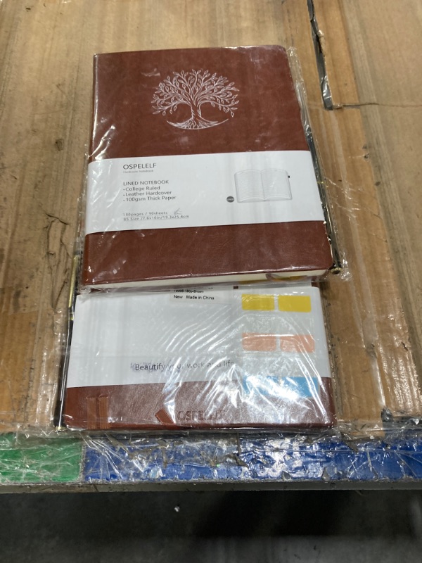 Photo 2 of ****BOTH ARE BROWN***
Ospelelf Pink Lined Journal Notebooks for Note Taking, 180 Pages, A5 Leather Hardcover Notebook with Pen, 100 gsm Paper Meeting Notebook for Work, Writing Journals for Women A5-Black Brown Tree A5 (5.78" x 8.38")-2 Pieces