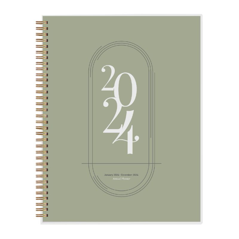 Photo 1 of ***4packs*** 2024 Weekly Planner - Annual Weekly & Monthly Agenda Planner, Jan - Dec 2024, Flexible Cover, Notes Pages, Twin-Wire Binding (8.5 x 11-Inches, Green) 8.5 x 11-Inches Green
