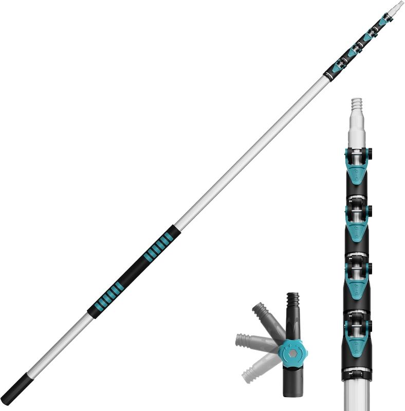 Photo 1 of 7-30FT Telescoping Pole Lightweight Aluminum with Universal Twist-on Tip Ideal for Painting,Dusting,Window Cleaning,Tree Sawing
