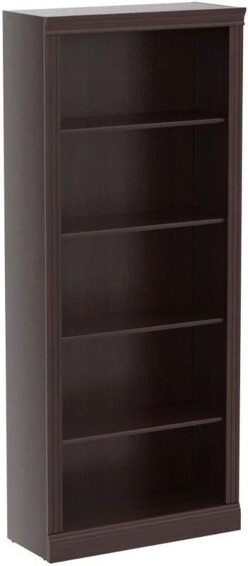 Photo 1 of Bush Furniture Saratoga Tall 5 Shelf Bookcase - Set of 2 in Harvest Cherry Harvest Cherry 30W x 13D x 72H