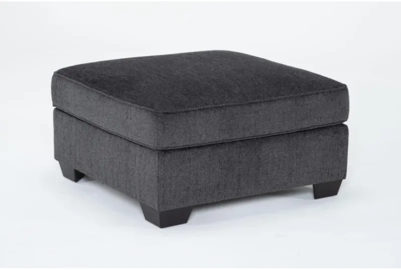 Photo 1 of  Grey Fabric Square Cocktail Ottoman