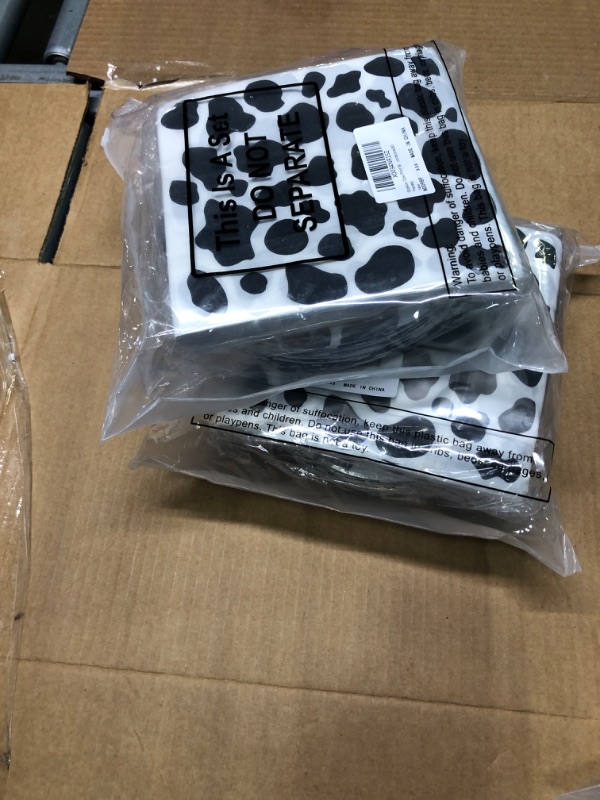 Photo 2 of *** 2 pks ****Spakon Cow Print Birthday Party Supplies Cow Plates 7 inch and Napkins 5 inch, Cow Theme Party Supplies Farm Animal Barn Party Supplies for Cow Theme Birthday Party Decorations(80 Pieces)