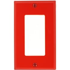 Photo 1 of **** 4 **** Leviton 80401-NR 1-Gang Decora/GFCI Device Wallplate, Standard Size, Thermoplastic Nylon, Device Mount, (RED)