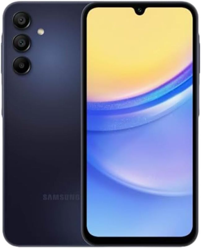 Photo 1 of ***MISSING CHARGER***
SAMSUNG Galaxy A15 5G A Series Cell Phone, 128GB Unlocked Android Smartphone, AMOLED Display, Expandable Storage, Knox Security, Super Fast Charging, US Version, 2024, Blue Black
