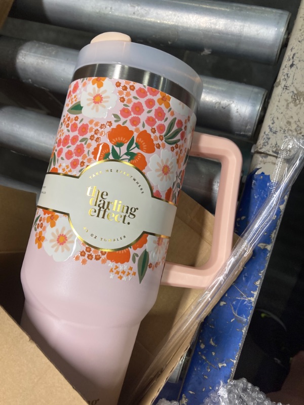 Photo 1 of * Different color * The Darling Effect Tumbler with Handle 40 oz Tumbler with Straw and Lid Insulated Stainless Steel Reusable Water Bottle Travel Mug 