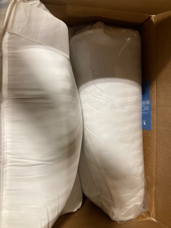 Photo 3 of ***used***Beckham Hotel Collection Queen/Standard Size Memory Foam Bed Pillows Set of 2 - Cooling Shredded Foam Pillow for Back