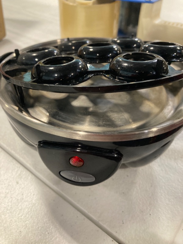 Photo 3 of ***used***Hamilton Beach 3-in-1 Electric Egg Cooker for Hard Boiled Eggs, Poacher, Omelet Maker & Vegetable Steamer, Holds 14, Black (25508)