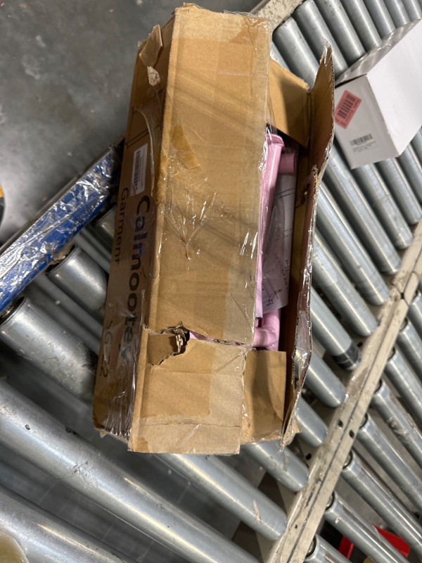 Photo 1 of Calmootey Double Rod Clothing Garment Rack,Rolling Hanging Clothes Rack,Portable Clothes Organizer for Bedroom,Living Room,Clothing Store,Pink