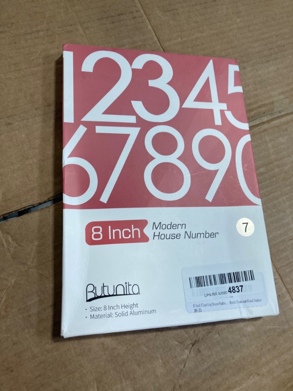 Photo 2 of 8 Inch Floating House Numbers , Address Numbers For Houses Number For Outside Address On House Metal Black Large Modern House Numbers Door Numbers For House Floating Flush Mount Aluminum Black Number