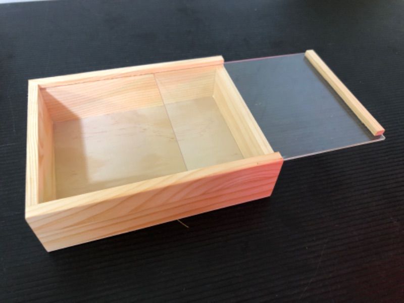 Photo 2 of 1 Pcs Unfinished Wood Box with Lid , 6.3 x 4.9 x 1.8 Inch Small 