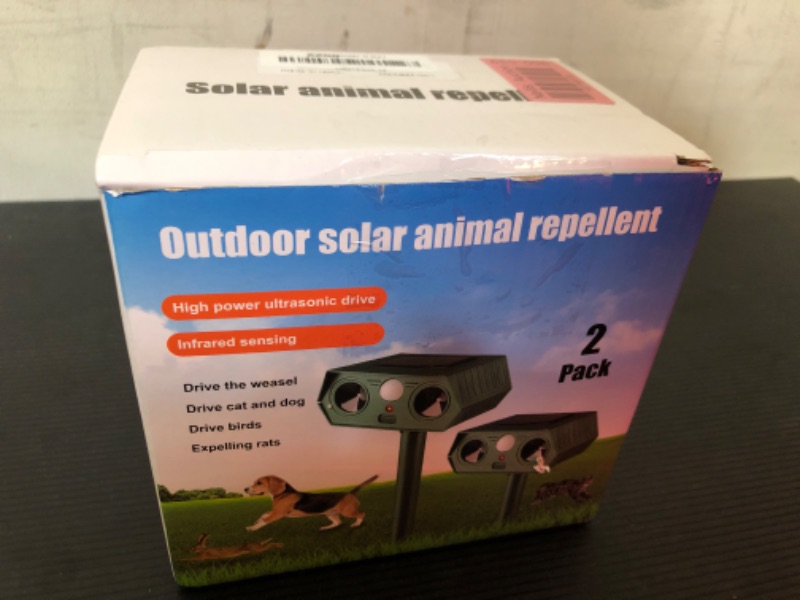 Photo 1 of  2-PACK  Outdoor Solar Animal Repeller Deterrent Waterproof Green 
